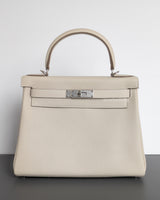 Hermes Kelly 28 | Craie Togo Palladium Hardware-front1