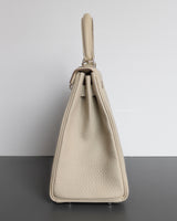 Hermes Kelly 28 | Craie Togo Palladium Hardware-side