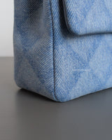 Chanel Classic Flap Mini Rectangle | 22B Light Blue Denim Light Gold Hardware-details