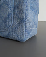 Chanel Classic Flap Mini Rectangle | 22B Light Blue Denim Light Gold Hardware-details