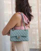 Chanel Classic Flap Small | 20C Tiffany Blue Caviar Light Gold Hardware-model