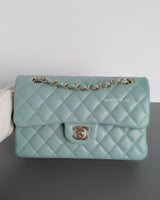Classic Flap Small | 20C Tiffany Blue Caviar Light Gold Hardware