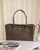 Cerf Tote | 26S Brown Calfskin Gold Hardware – loveholic