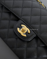 Chanel Classic Flap Small | Black Caviar Gold Hardware-details