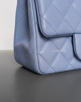 Chanel Classic Flap Mini Square | 21C Sky Blue Lambskin Light Gold Hardware-details