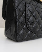 Chanel Classic Flap Small | Black Caviar Gold Hardware-details