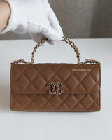 Chanel Kelly | 26S Brown Caviar Light Gold Hardware-front1