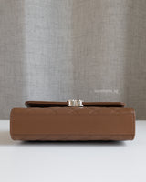 Chanel Kelly | 26S Brown Caviar Light Gold Hardware-details