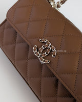 Chanel Kelly | 26S Brown Caviar Light Gold Hardware-details