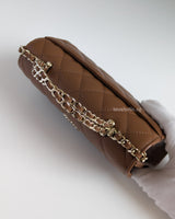 Chanel Kelly | 26S Brown Caviar Light Gold Hardware-details
