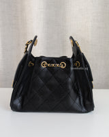  Chanel 25 Mini | Black Caviar Brushed Gold Hardware-back