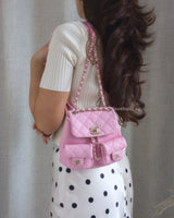 Chanel Small Duma Backpack | 23P Lilac Caviar Light Gold Hardware-model