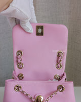 Chanel Small Duma Backpack | 23P Lilac Caviar Light Gold Hardware-details