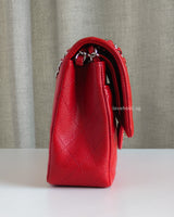 Chanel Classic Flap Medium | Red Caviar Silver Hardware-side