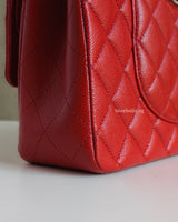 Chanel Classic Flap Medium | Red Caviar Silver Hardware-details