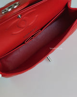 Chanel Classic Flap Medium | Red Caviar Silver Hardware-details