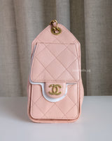  Chanel 25 Mini | 26P Pink Caviar Brushed Gold Hardware-side