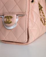  Chanel 25 Mini | 26P Pink Caviar Brushed Gold Hardware-details