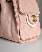  Chanel 25 Mini | 26P Pink Caviar Brushed Gold Hardware-details