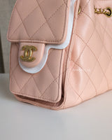  Chanel 25 Mini | 26P Pink Caviar Brushed Gold Hardware-details