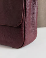 Chanel Maxi Flap 32cm | Dark Burgundy Caviar Gold Hardware-details