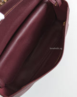 Chanel Maxi Flap 32cm | Dark Burgundy Caviar Gold Hardware-details