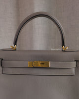 Hermes Kelly 28 | Gris Asphalte M8 Togo Gold Hardware-details