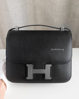 Hermes Constance 24 | Black Epsom Palladium Hardware-front1