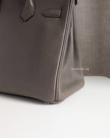 Hermes Birkin Retourne 30 | Etain Taurillon Clemence Palladium Hardware-details