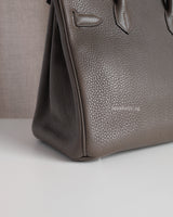 Hermes Birkin Retourne 30 | Etain Taurillon Clemence Palladium Hardware-details