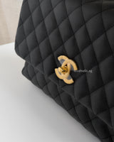 Chanel Coco Handle Medium | Black Caviar Brushed Gold Hardware-details
