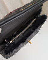 Chanel Coco Handle Medium | Black Caviar Brushed Gold Hardware-details