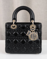 Dior My Lady Dior Small | Black Lambskin Light Gold Hardware-front1