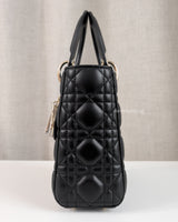 Dior My Lady Dior Small | Black Lambskin Light Gold Hardware-side