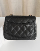 Chanel Classic Flap Mini Square | Black Caviar Light Gold Hardware-back