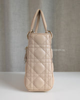 Dior My ABC Lady Dior Small | Caramel Beige Lambskin Light Gold Hardware-details