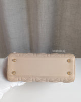 Dior My ABC Lady Dior Small | Caramel Beige Lambskin Light Gold Hardware-details