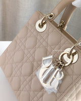 Dior My ABC Lady Dior Small | Caramel Beige Lambskin Light Gold Hardware-details