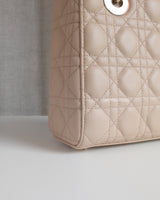 Dior My ABC Lady Dior Small | Caramel Beige Lambskin Light Gold Hardware-details