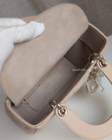 Dior My ABC Lady Dior Small | Caramel Beige Lambskin Light Gold Hardware-details