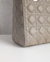 Dior Lady Dior Medium | Taupe Lambskin Light Gold Hardware-details