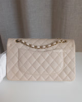 Chanel Classic Flap Medium | Beige Caviar Light Gold Hardware-back
