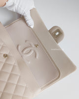 Chanel Classic Flap Medium | Beige Caviar Light Gold Hardware-details