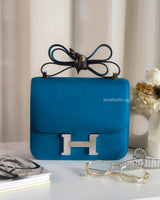 Hermes Constance 24 | T7 Blue Hydra Epsom Palladium Hardware-front