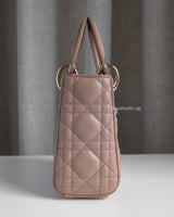 Dior Lady Dior Mini | Blush Lambskin Light Gold Hardware-side