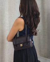 Chanel Preppy Coco Small | 26P Brown Caviar Brushed Gold Hardware-model