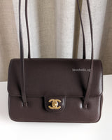 Chanel Preppy Coco Small | 26P Brown Caviar Brushed Gold Hardware-front1