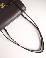 Chanel Preppy Coco Small | 26P Brown Caviar Brushed Gold Hardware-details