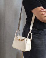 Hermes Lindy Mini  | Nata Taurillon Clemence Gold Hardware-model