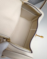 Hermes Lindy Mini  | Nata Taurillon Clemence Gold Hardware-details